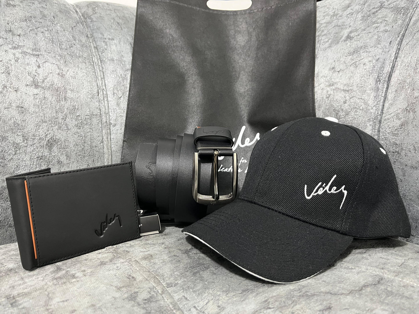 🎁 Combo Estilo Ejecutivo – Correa + Billetera + Gorra + Bolsa Tipo Tula